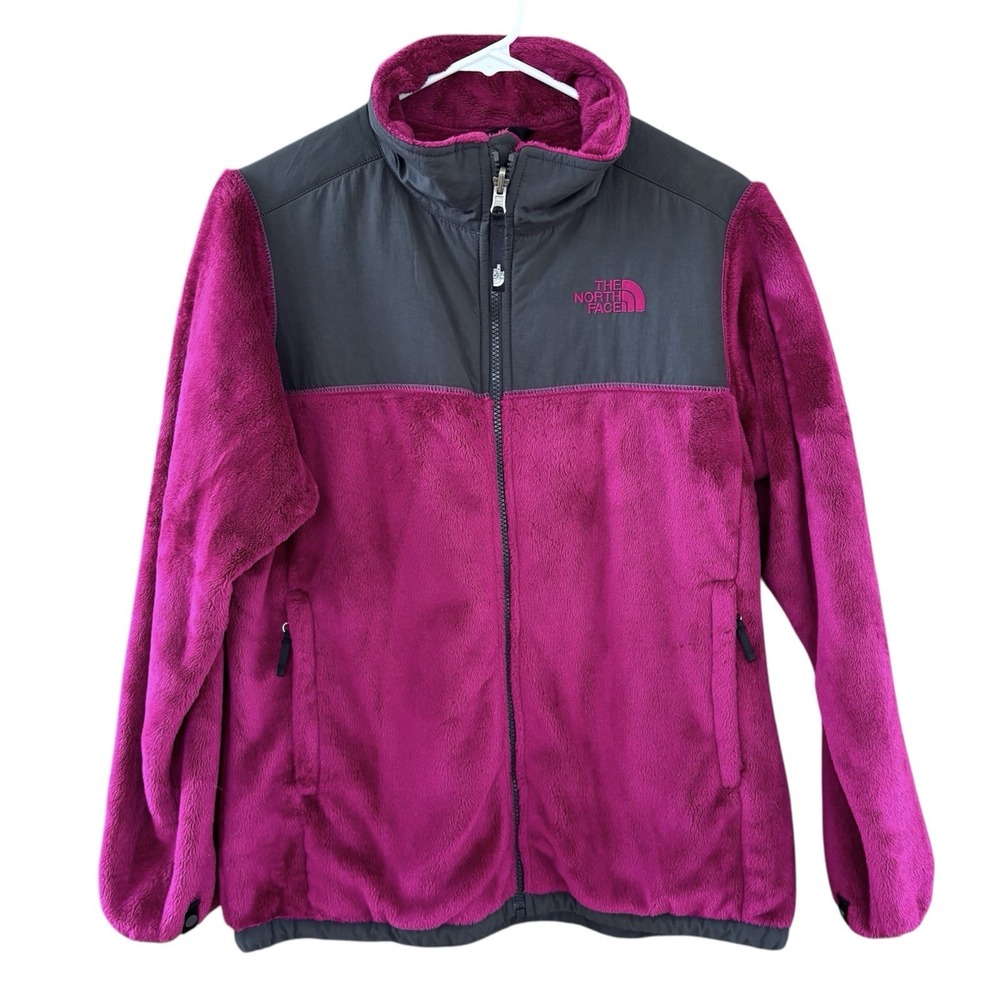 The North Face Girls XL 18 Jacket Magenta Long Sleeve Full Zip Soft Fleece